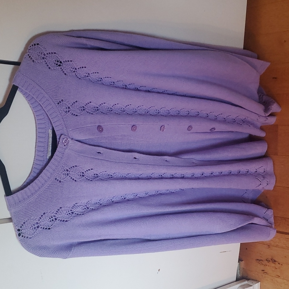 3X lavender cardigan